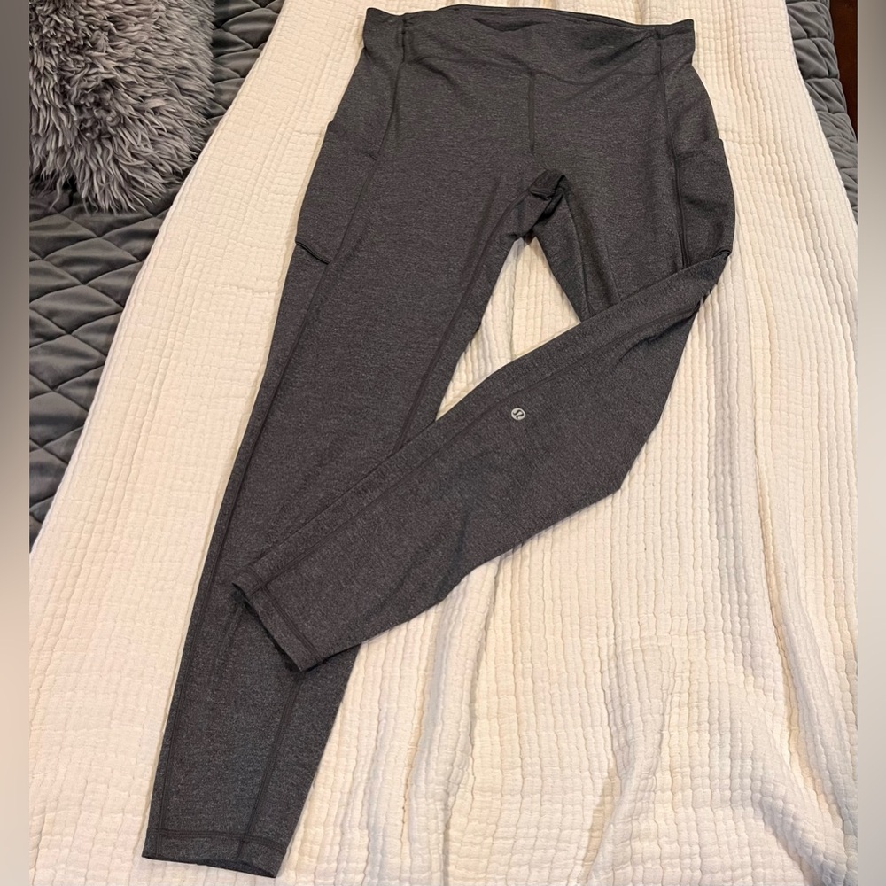 Lululemon Speed Up Tights 28” leggings heathered black size 12
